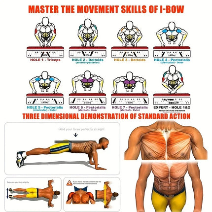Portable Push-Up Board Set Multifunctional Push-Up Bar Foldable Fitness Equipment for Chest Abdomen Arms/Back Training