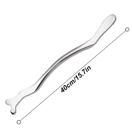 40Cm Stainless Steel Gua Sha Scraping Massage Tool - Help Relieve Sore Muscles Great Soft Tissue Mobilization Tool Long Bar Tool