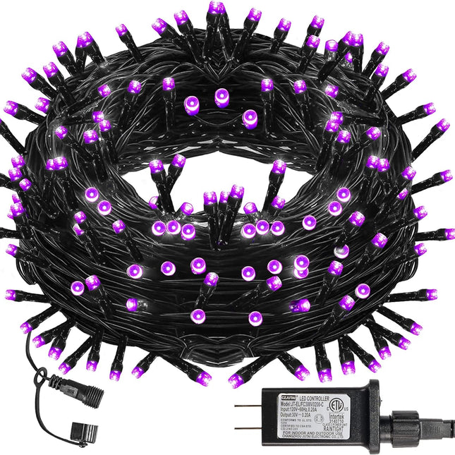 Halloween 300 LED String Lights, 100FT Connectable String Lights with 8 Lighting Modes, Halloween Decorations for Party Carnival Supplies, Indoor Outdoor Yard Garden Decor (Purple)