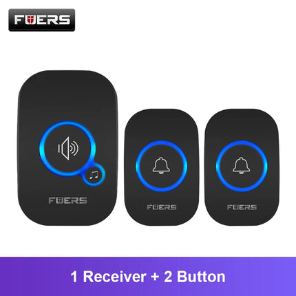 Wireless Doorbell Waterproof Door Chime Kit Welcome Chime Home Door Bell Intelligent 32 Songs Melodies Sound and LED