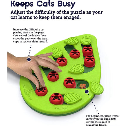 Rainy Day Puzzle & Play - Interactive Cat Treat Puzzle Cat Toys Leaks Food Cat Scratch Board