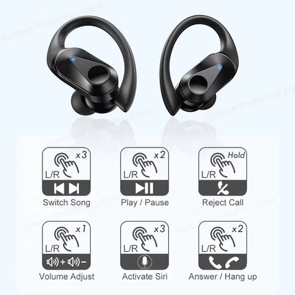 LP75 Bluetooth 5.3 Earphones TWS Wireless Sport Headphones LED Digital Display Hifi Stereo Noise Reduction Gaming Earbuds