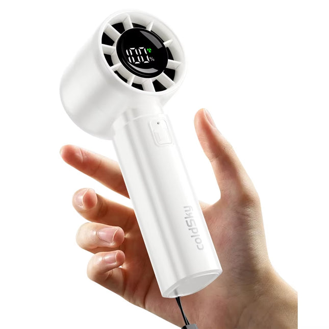 Portable Handheld Fan 4000Mah Battery Operated with LED Display Handheld Personal Small Fan 5 Speed Mini Fan for Travel