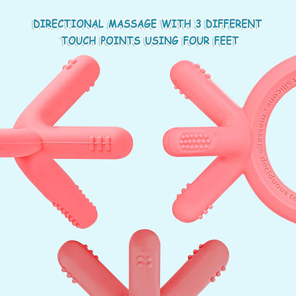 Baby Teething Toys for Babies 0-6 Months 6-12 Months,Silicone Baby Teether,Freezer Safe BPA Free,Easy to Hold Baby Teether Chew Toys for Boys & Girls,Pink