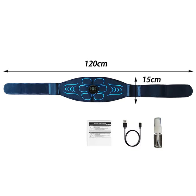 Abdominal Muscle Toner EMS Muscle Stimulator Abs Toning Belt USB Recharge Body Massager Home Office Fitness Exercise Equipment