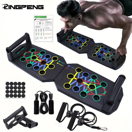 Portable Push-Up Board Set Multifunctional Push-Up Bar Foldable Fitness Equipment for Chest Abdomen Arms/Back Training