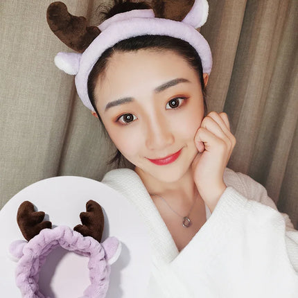 Wash Face Hair Holder Hairbands Soft Warm Coral Fleece Bow Animal Ears Headband for Women Girls Turban Fashion Hair Accessories