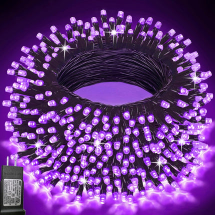 Purple Halloween String Lights, 200 LED 66 Ft Outdoor Halloween String Lights, 8 Modes Waterproof Decorative LED Purple Fairy Lights for Home Yard Patio Wedding Room Party Decoration