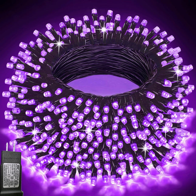Purple Halloween String Lights, 200 LED 66 Ft Outdoor Halloween String Lights, 8 Modes Waterproof Decorative LED Purple Fairy Lights for Home Yard Patio Wedding Room Party Decoration