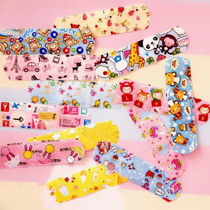 100Pcs/Lot Cartoon Patterned Wound Strips Curitas for Children Kid Patch Hemostasis Band Aid Adhesive Bandages Emergency Plaster