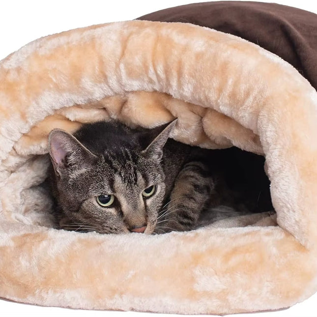 Autumn and Winter Cat Sleeping Bag Semi-Enclosed Cat Nest Warm Small and Medium-Sized Pet Nest Can Be Disassembled and Washed