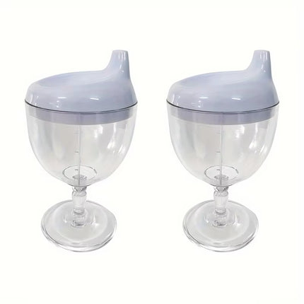 1Pc Fun Party Cup for Kids,Cheerful Baby Wine Sippy Cup,Juice Milk Water Training Cup,Plastic Goblet Chalices for Birthday Party