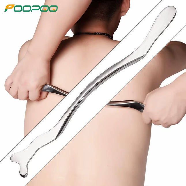 40Cm Stainless Steel Gua Sha Scraping Massage Tool - Help Relieve Sore Muscles Great Soft Tissue Mobilization Tool Long Bar Tool