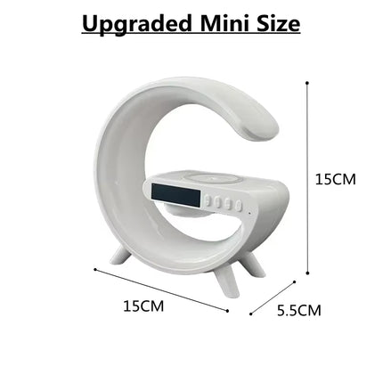 Multifunction RGB Light Bluetooth Speaker Alarm Clock 15W Wireless Charger Stand Pad for Iphone Samsung Fast Charging Station