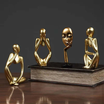 Sand Color the Thinker Abstract Statues Sculptures Yoga Figurine Nordic Living Room Home Decor Decoration Maison Desk Ornaments